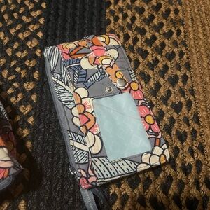 Vera Bradley Floral Wallet - Pink, Orange, Gray